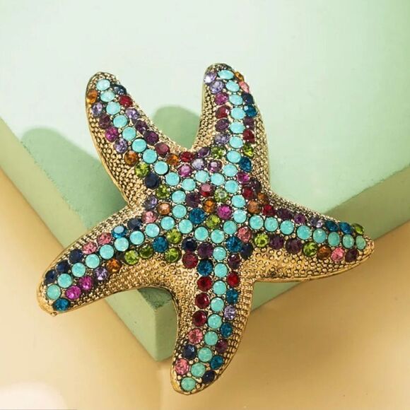 ⭐️ Betsey Johnson NEW stunning starfish brooch ⭐️ - Picture 1 of 2